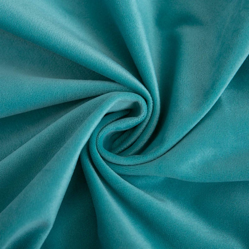 RainRoad Velvet Decorative Throw Pillow Covers Cushion Cover Pillow Case for Sofa Couch Bed Chair,Soft Square Light Teal Throw Pillows 18x18 Inch,Set of 2 - Image 5
